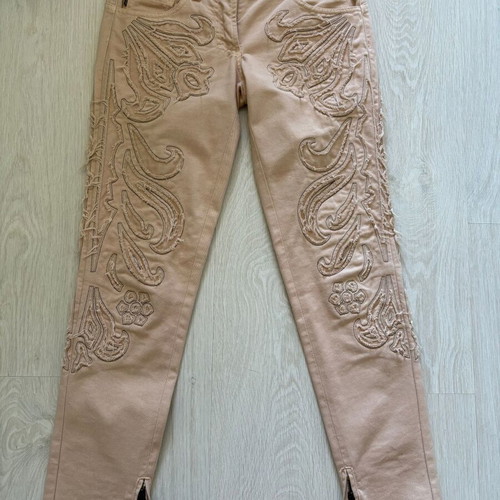 Just Cavalli Womens Vintage Paisley Floral Applique Jeans XS