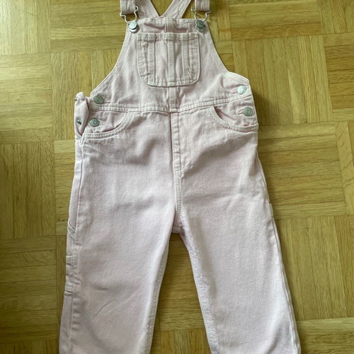Pink denim overalls used, 12-18 months, Zara