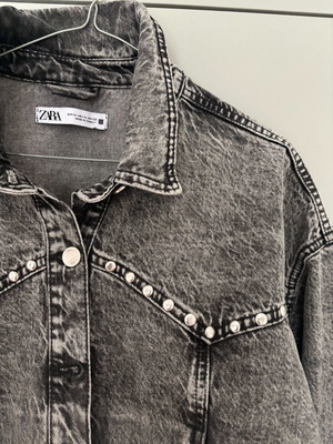 Zara denim jacket new, grey