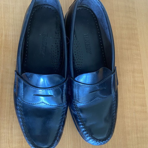 Bally men's leather shoes size 42 used, black loafers