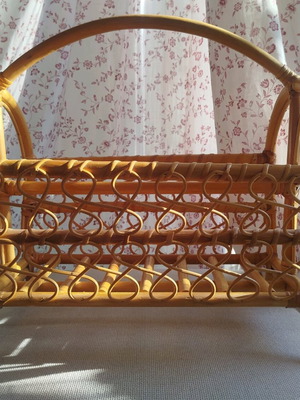 Vintage Boho rattan shelf like new with free LED lights