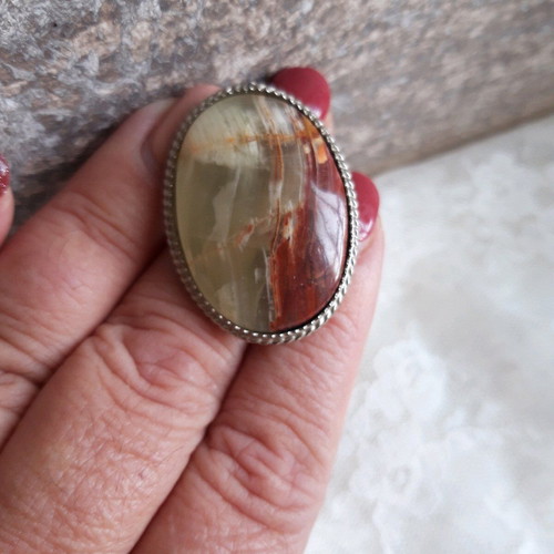 Brooch used with agate stone silver