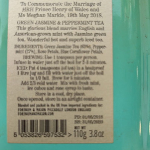 Fortnum & Mason Royal Wedding Tea Tin used, May 19 2018