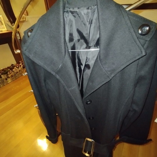 Women's coat Made in Italy like new, 75% wool, size S, black