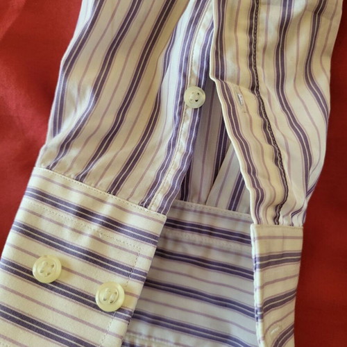 The Bostonians shirt used, size L, white and purple