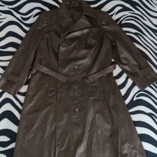 Vintage leather trench coat like new, brown
