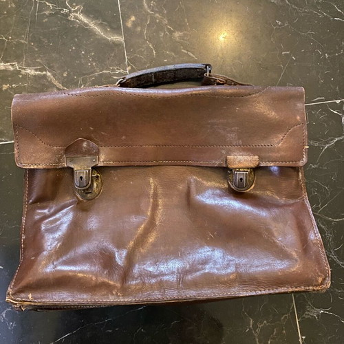 Leather bag used, old
