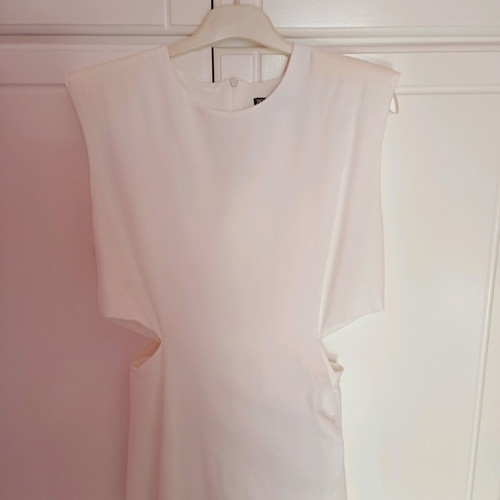 Midi dress Zara new, white with waist cutouts