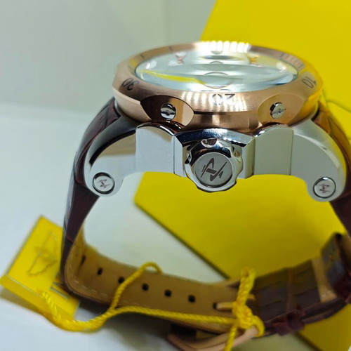 Invicta Reserve Automatic Skeleton 53.7mm rose gold with leather strap new