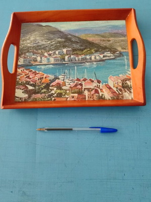 Decorative tray with Antonopoulos painting print new