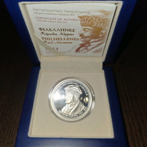 Karl Normann 10€ Silver Collector Coin 2023, Bank of Greece