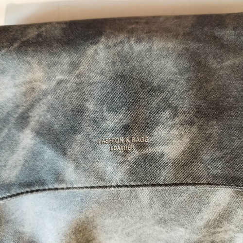 Shein shoulder bag faux leather denim print with silver chain new