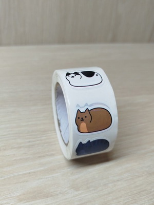 Cat Stickers roll with 500 pieces, new