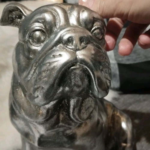 Dog decorative used, silver color, 28 cm
