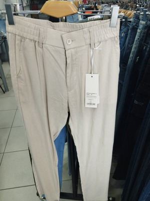 Men's Beige Linen Pants KA0967-13 New, Modern Style