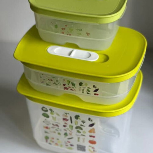 Tupperware smart cooling containers set of 3 new, 1.8L 800ml 375ml