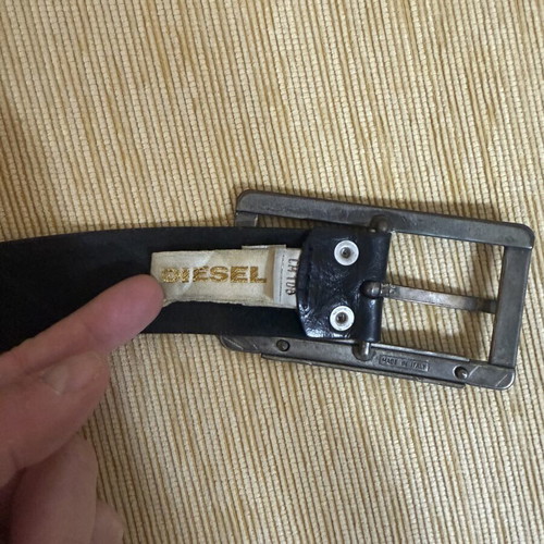 Diesel leather belt used, black, size 105