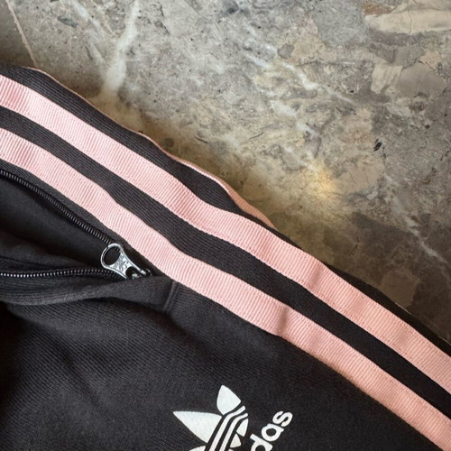 Adidas women's tracksuit like new, black with pink stripes, size M