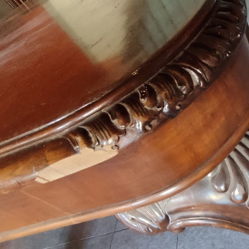 Table and buffet used, set