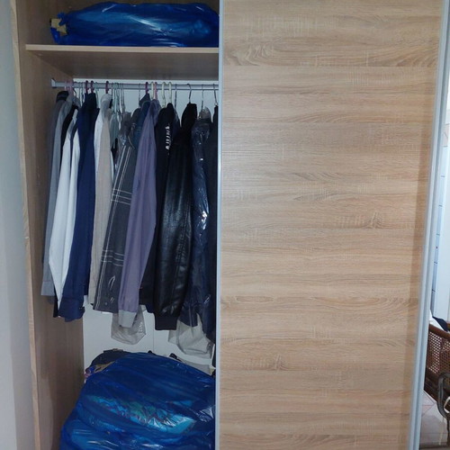 Sliding wardrobe, light brown, 2.25m height