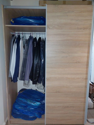 Sliding wardrobe, light brown, 2.25m height