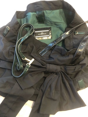 Tote bag Malene Birger with grosgrain fabric and patent leather like new, green