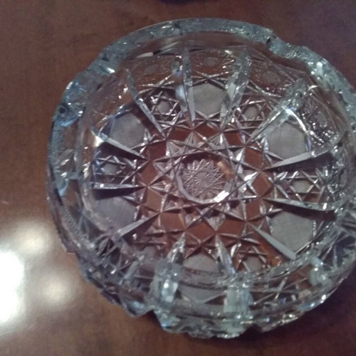 Crystal ashtray vintage like new, 17 cm diameter