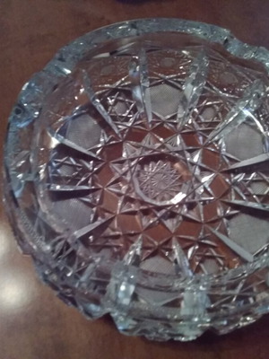 Crystal ashtray vintage like new, 17 cm diameter