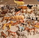 Set of 48 plastic farm animals