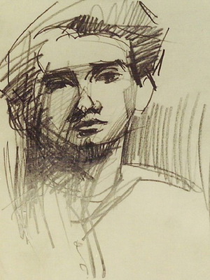 Drawing by unknown artist unsigned, pencil on paper 17.5x25.2