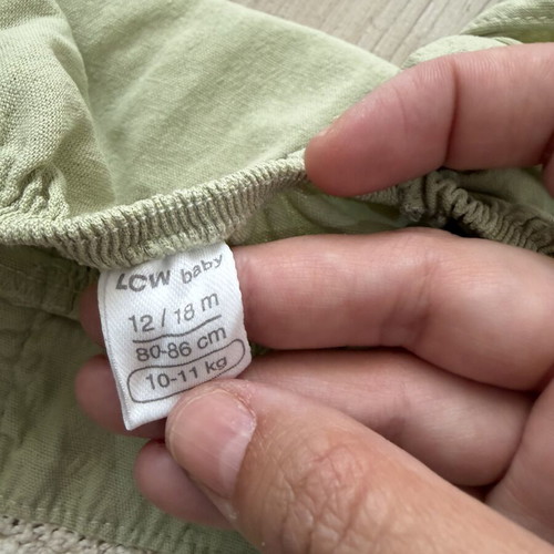 Children's dress khaki color like new with embroidered flowers