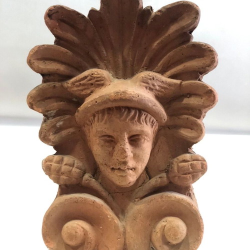 Ceramic akrokeramo with Hermes head used, neoclassical
