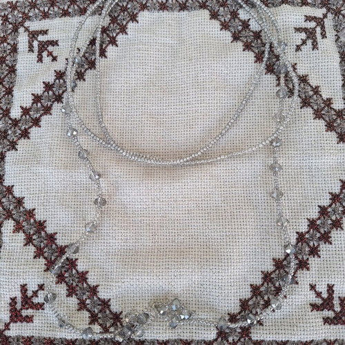 Long laritat necklace 4 in 1 made to order, silver