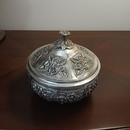 Silver-plated vintage fondue bowl