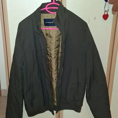 Marks and Spencer Autograph Bomber Jacket khaki size medium like new