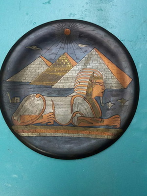 Decorative antique plate used, 28 cm