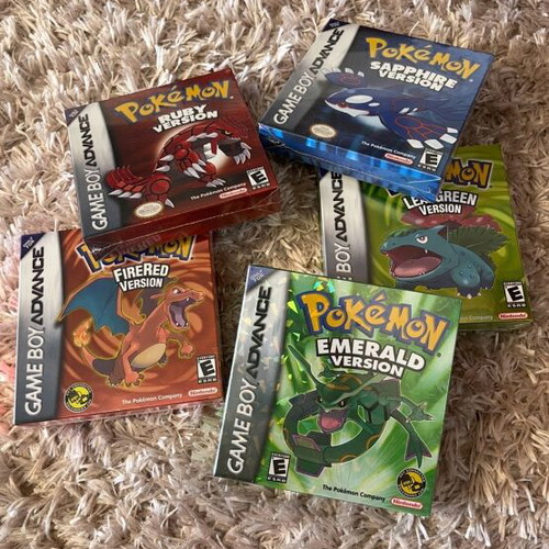 Κασέτες Pokemon σαν καινούργιες, σετ 5 για Game Boy Advance