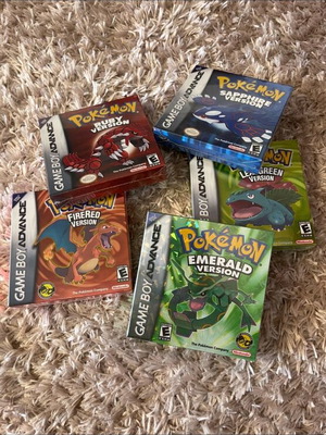 Κασέτες Pokemon σαν καινούργιες, σετ 5 για Game Boy Advance