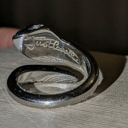 Just Cavalli ring used, with zircon stones, silver color