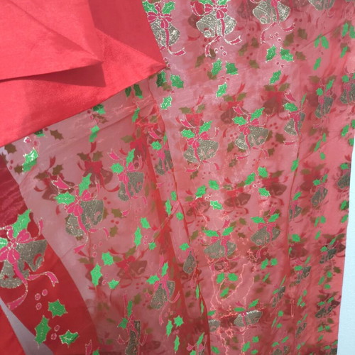 Christmas tablecloth new, 150cm size, red and gold shades