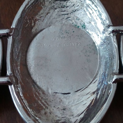 Gutos solid silver belt buckle used with crystals vintage