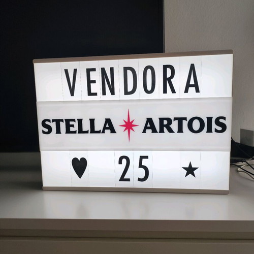Stella Artois LED lighted sign used 42x30 with letter tiles