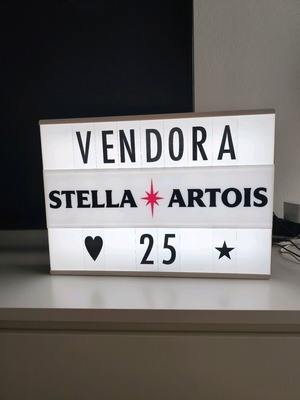 Stella Artois LED lighted sign used 42x30 with letter tiles
