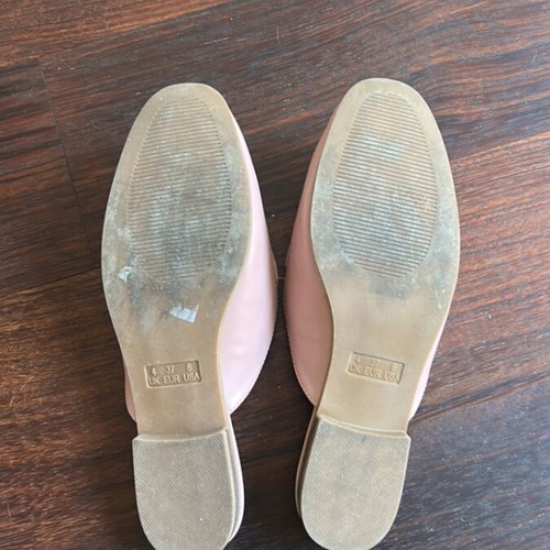 Backless loafers 37 pink Accessorize London like new, gold horsebit