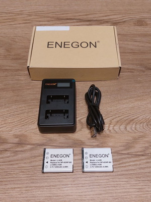 Enegon Πλήρες Σετ 2 Μπαταρίες Li-42B με Διπλό Smart LCD Φορτιστή για Φωτογραφικές Μηχανές