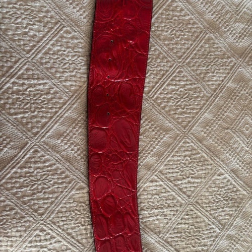 Red patent leather belt like new, size 100