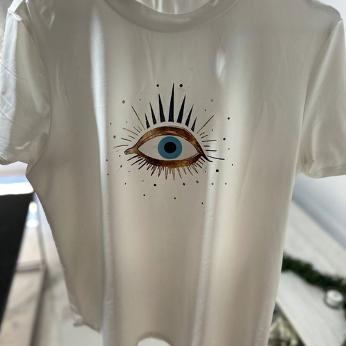 T-shirt like new, white and yellow, size L