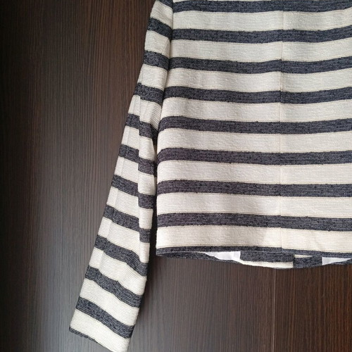 Women's striped jacket new, size M, white and blue