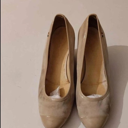 Beige suede platform pumps used, size 41