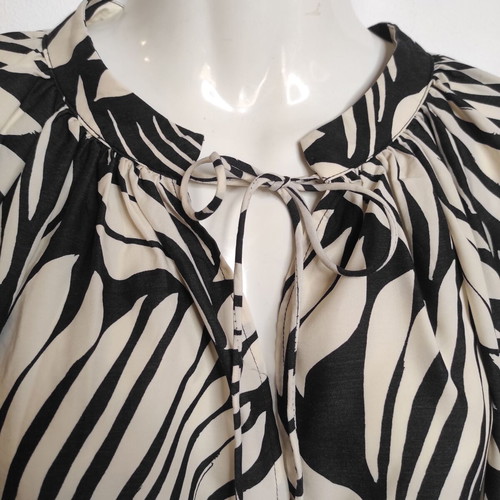 H&M dress with black and white leaf print, size L